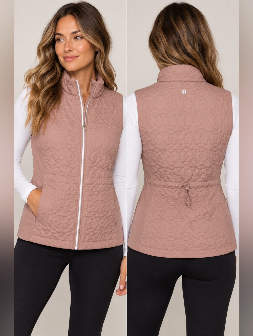 Sweaty Betty Trailblazer Quilted Vest Mauve Pink Medium SB9381